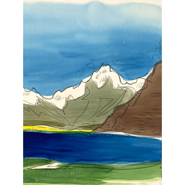 Heinz Schmidt-Berg, View from Ascona to Locarno, 1962, Gouache For Sale - Image 6 of 13