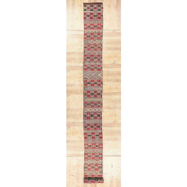 Vintage Zemmour Moroccan Kilim Rug, 02'04 X 31'11 For Sale - Image 10 of 10