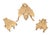 1930s Gilt Brass Ashtrays, 1930s, Set of 3 For Sale - Image 5 of 7