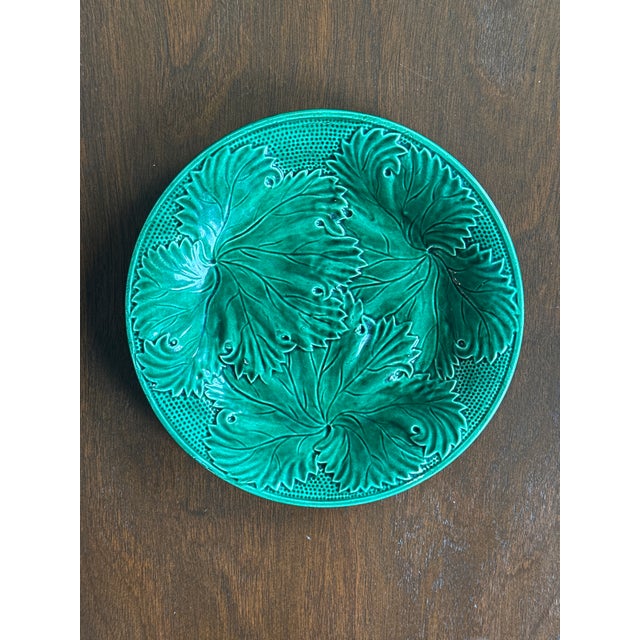 Antique Majolica Green Plates-Set of Four For Sale - Image 10 of 18