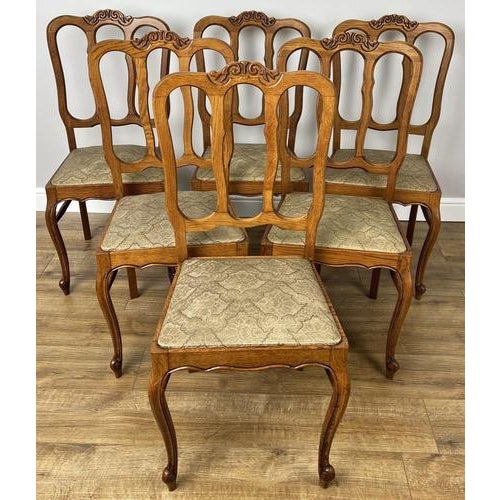 Vintage French Dining Chairs in Oak, Set of 6 For Sale - Image 15 of 15