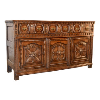 18th Century English Oak Geometric Dresser Base For Sale