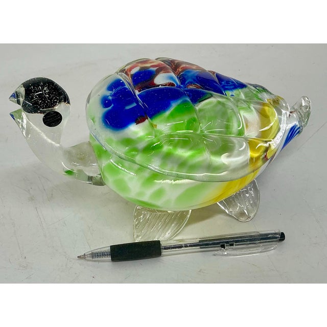 Large Murano Style Glass Turtle Figurine For Sale - Image 12 of 12