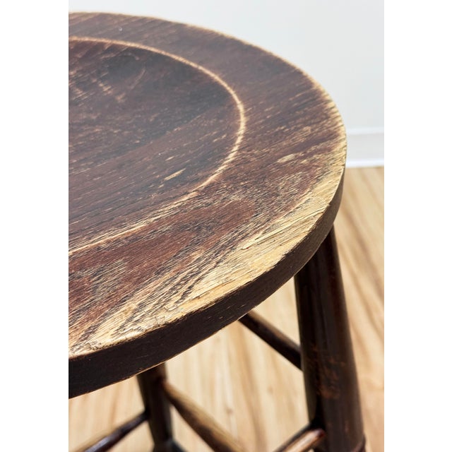 Vintage English Style Turned Wood Bar Stools, a Pair For Sale - Image 11 of 13