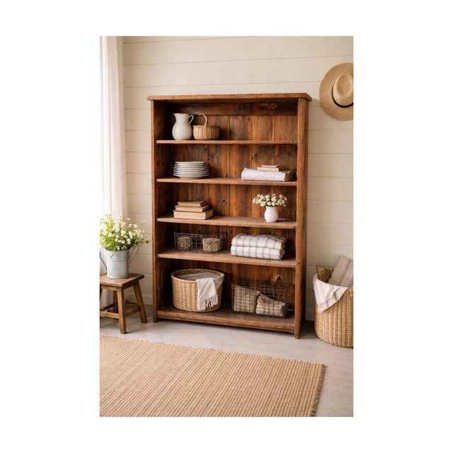 Farmhouse Late 19th Century Early American Pennsylvania Pine Bookcase For Sale - Image 3 of 3