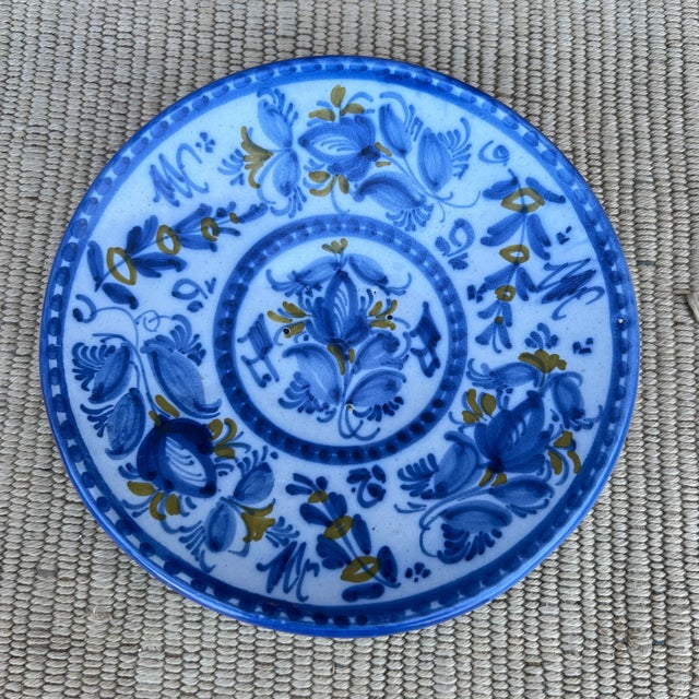 Vintage Guertes Talavera Polychrome Decorated Plate, Spain, Circa 1970's For Sale - Image 10 of 12