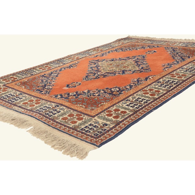 79764 Vintage Romanian Tabriz Rug, 04'01 x 06'00. The Harmony Garden: A Vintage Romanian Tabriz Masterpiece of Timeless...