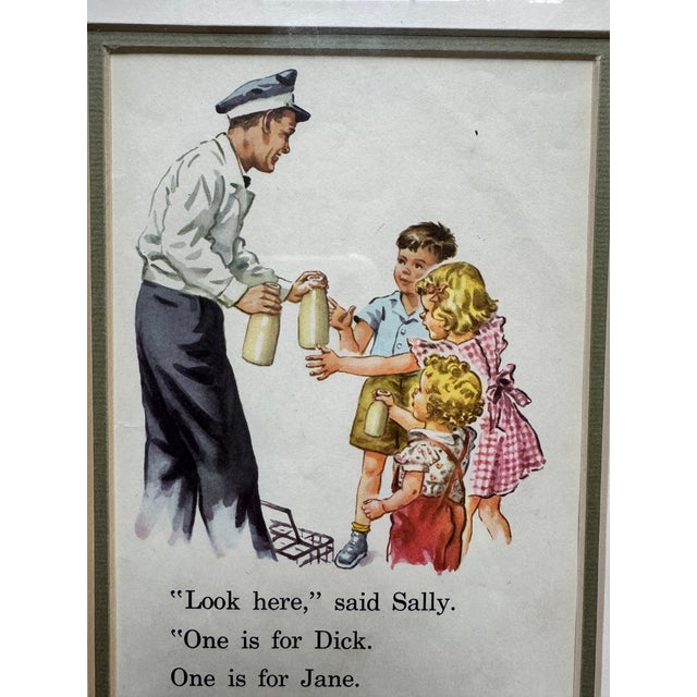 Dick and Jane Print Art, Framed, A Pair For Sale - Image 4 of 8