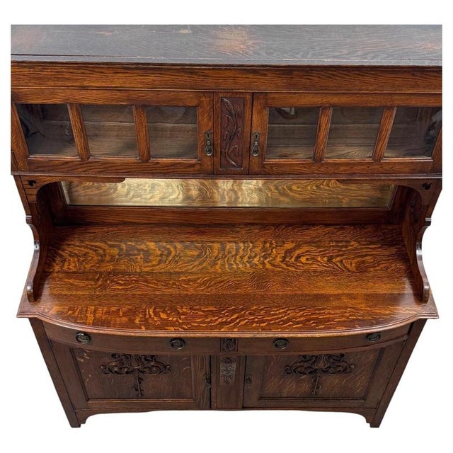 20th Century Arts and Crafts English Oak Sideboard, 1890s For Sale - Image 6 of 14