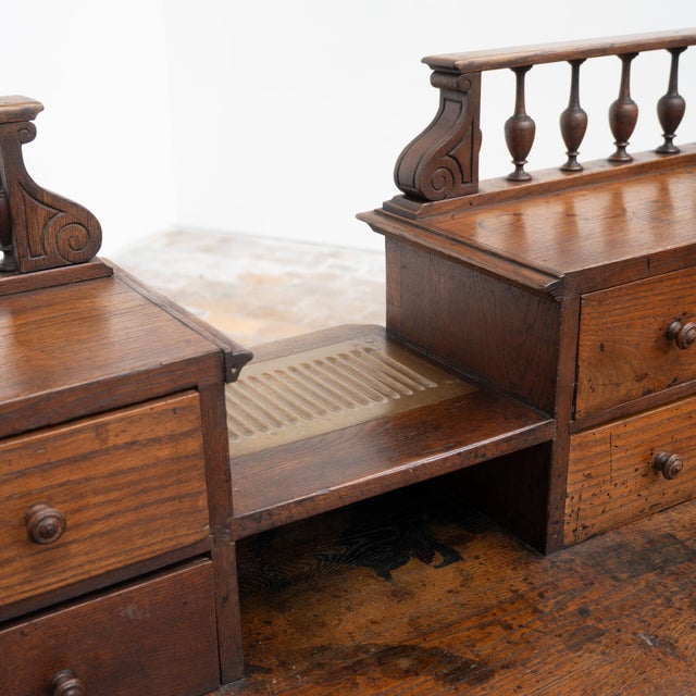 Tan Oak Pharmacy Counter, 1900 For Sale - Image 8 of 10