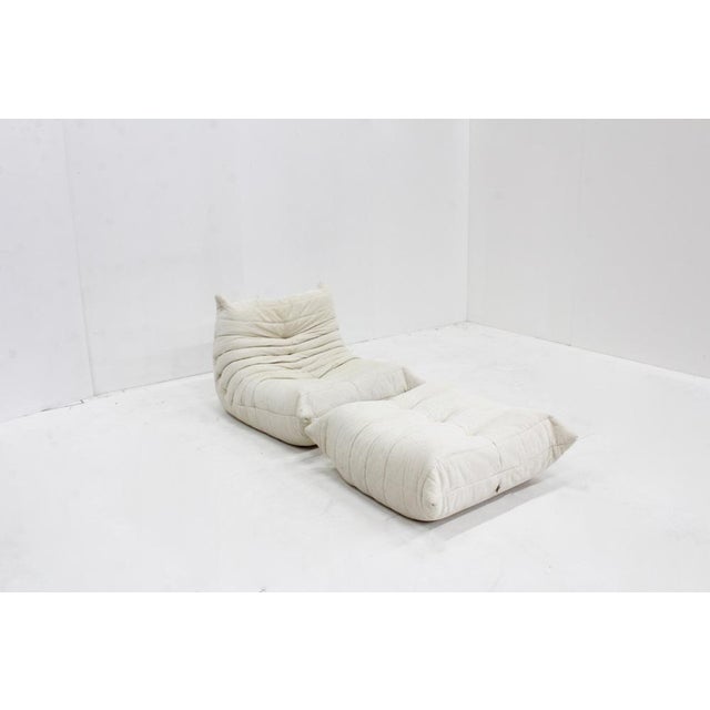 Set of Vintage Togo Chair with Ottoman by Michel Ducaroy for Ligne Roset, 1980s For Sale - Image 12 of 14