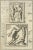 Antique print titled 'Hercules cum Hesperide Beneuentanus'. Engraving with two scenes of Hercules in the Garden of...