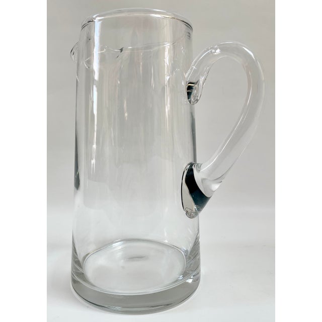 Mid 20th Century Large Vintage Mid-Century Hand-Blown Glass Pitcher For Sale - Image 5 of 5