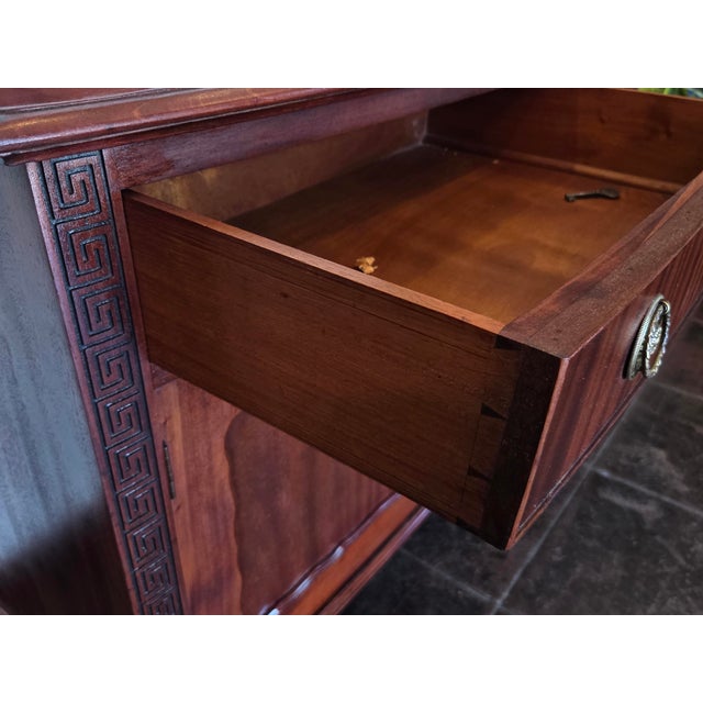 Antique 1900s Chippendale Carved Paw Foot Sideboard Colonial Island Mahogany For Sale - Image 9 of 13