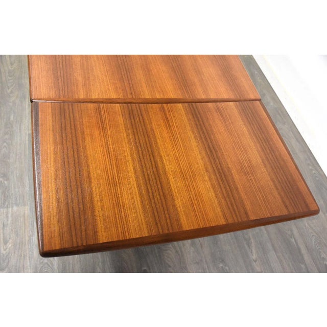 1960s Danish Modern Teak Draw Leaf Dining Table For Sale - Image 5 of 10