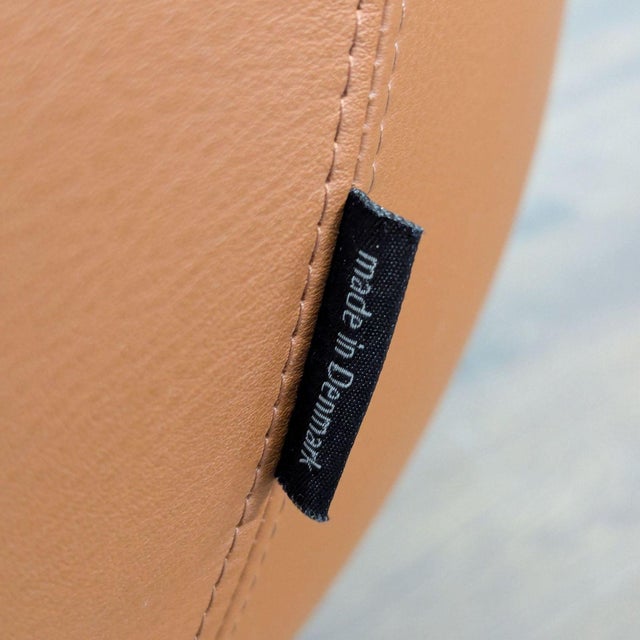 Animal Skin Design Within Reach Noomi Modern Brown Leather Lounge Chair For Sale - Image 7 of 9