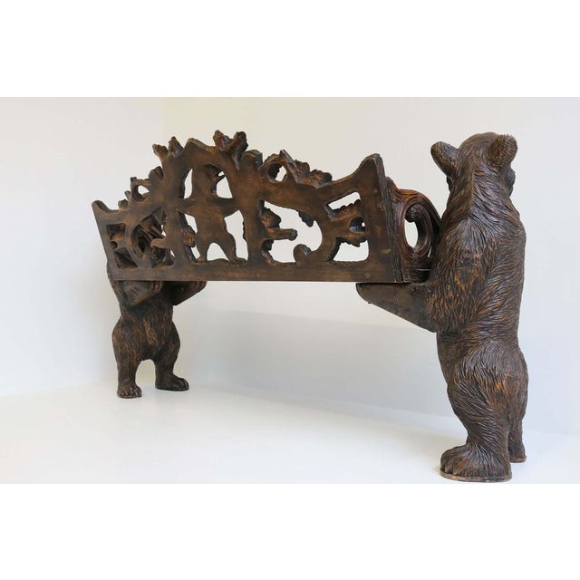 Wood Antique Black Forest Hall Bench, 1890s For Sale - Image 7 of 15