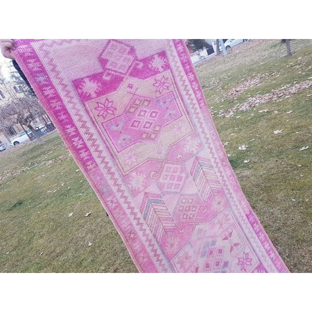 1970s Vintage Long Kurdish Runner With Borders For Sale - Image 5 of 11