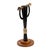 Antique 1900s handmade folk art trophy cup constructed from polished natural cattle horn and mounted on a turned solid...