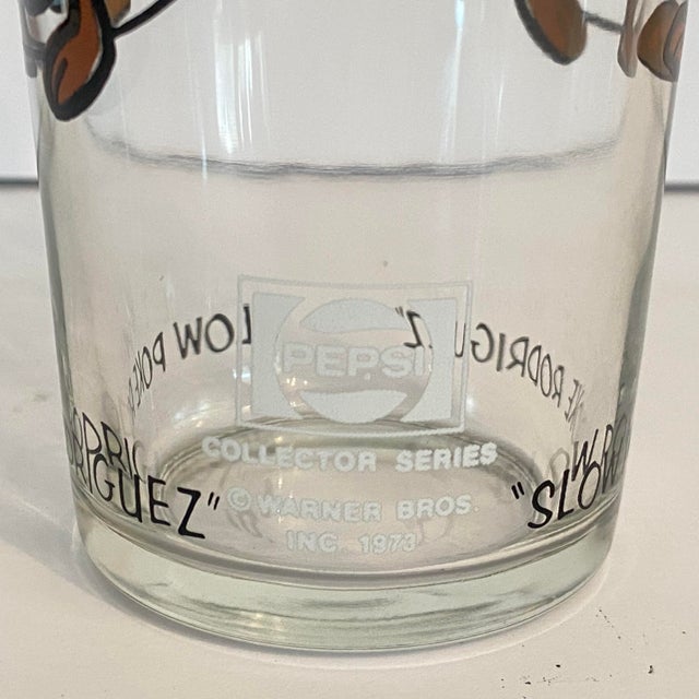 Pepsi-Cola Soda Company Rare 1973 Looney Tunes Slow Poke Rodriguez Collector Series Glass. For Sale - Image 4 of 8