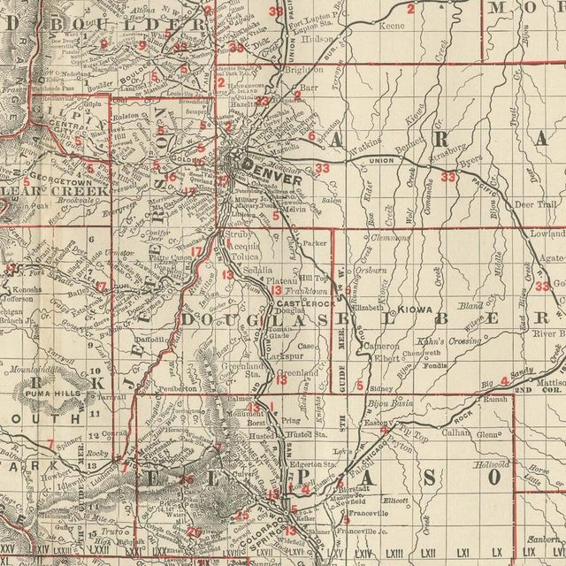 Antique Map of Colorado, The Centennial State from Rand McNally, 1899 For Sale - Image 4 of 12