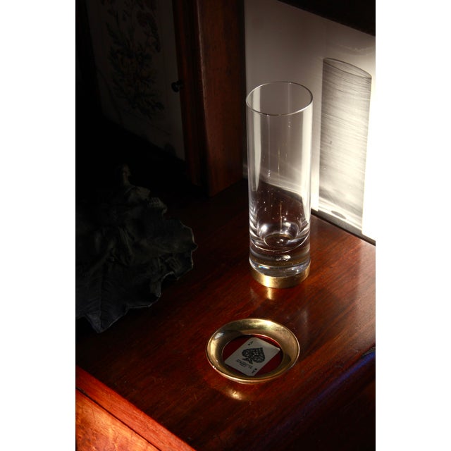 Antique Poker Dassi Playing Cards Coasters in Brass and Glass from Modiano, Italy, 1950s, Set of 4 For Sale - Image 6 of 13