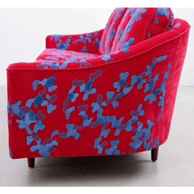 Embroidered Fabric Sofa by Harvey Probber, 1960s For Sale - Image 6 of 9