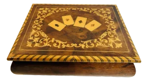Vintage 1960’s Italian Inlaid Wood Card Box