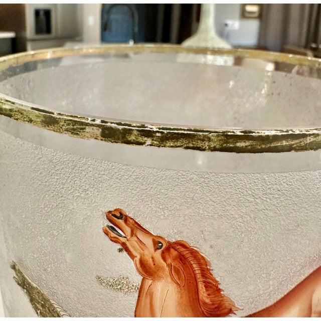 Mid-Century Culver "Wild Horses" or "Ming" Pattern Ice Bucket Cooler For Sale - Image 14 of 17