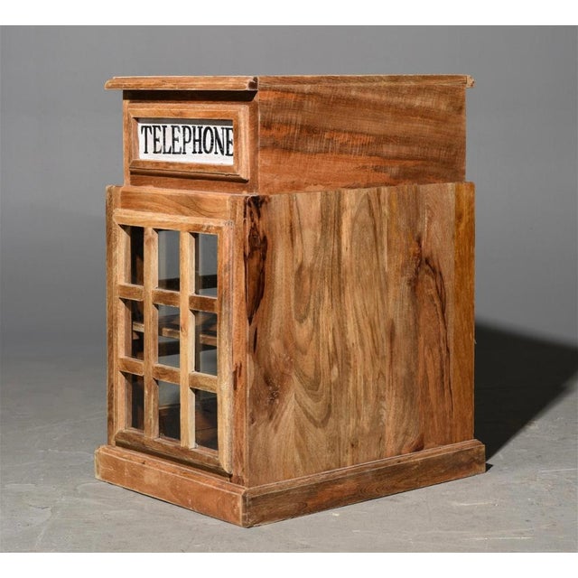 Wood and Glass Telephone Box Side Tables End Tables a Pair Chairish