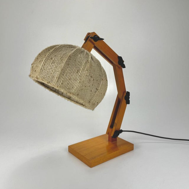 Mid-Century Modern Adjustable Pinewood Table Light by Linus Bopp for Limbach, 1970s For Sale - Image 4 of 8