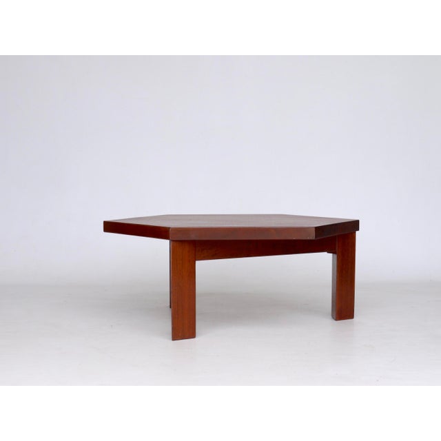 Teak Hexagonal Coffee Table by Wim Den Boon, 1960s For Sale - Image 11 of 14