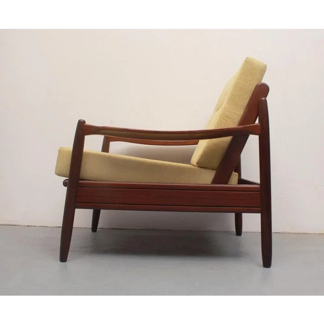 Armchair in Light Yellow Fabric, 1965 For Sale - Image 10 of 12