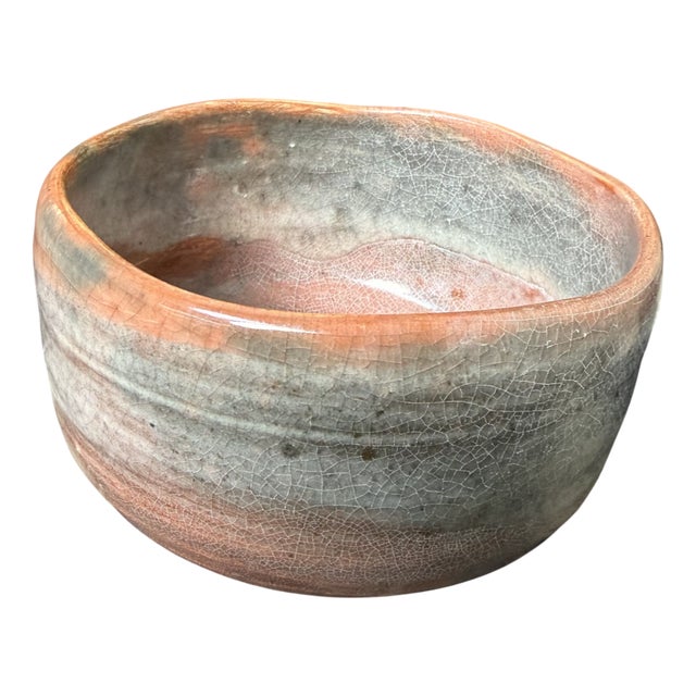 Japanese Raku-Ware Matcha Chawan Tea Bowl, 1970s For Sale