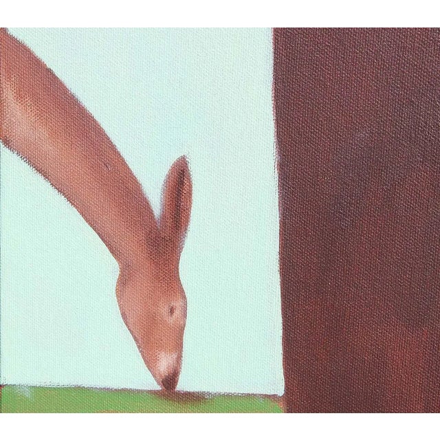 2021 "Zie and Xe" Green Toned Portrait Painting of a Pair of Figures in a Forest by Scott Woodard For Sale In Houston - Image 6 of 11