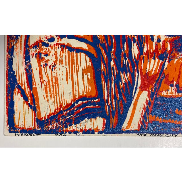Modern 1970s Ruth Freeman Holy City Woodblock For Sale - Image 3 of 5