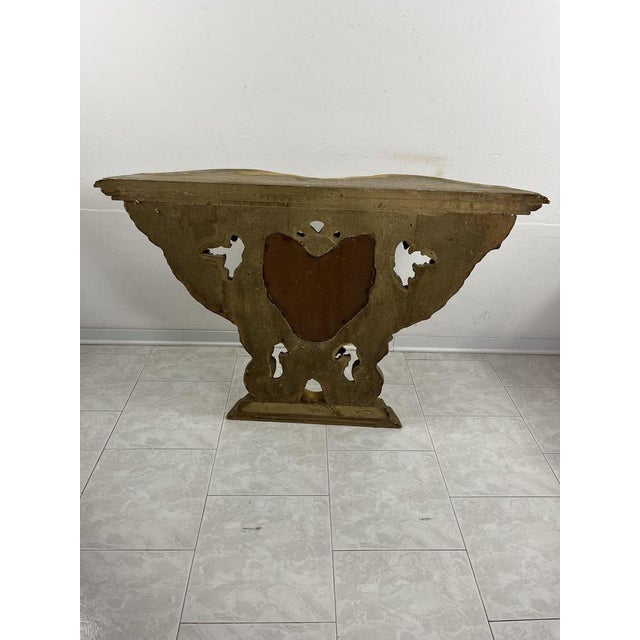 Mid-Century Louis Xv Console and Mirror in Carved and Gilded Wood, 1930s, Set of 2 For Sale - Image 11 of 13