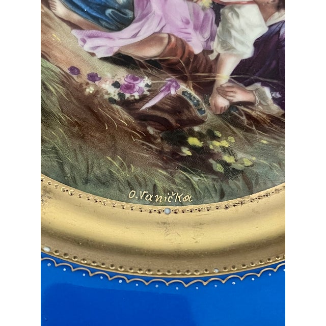 Antique 19th C. Royal Vienna Style 10.5" Cobalt & Gilt Signed Cabinet Plates - Set of 6 For Sale - Image 11 of 18