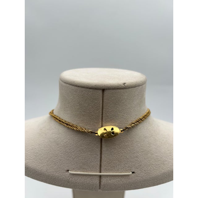 Pierre Cardin Statement Gold Toned Necklace For Sale - Image 10 of 10