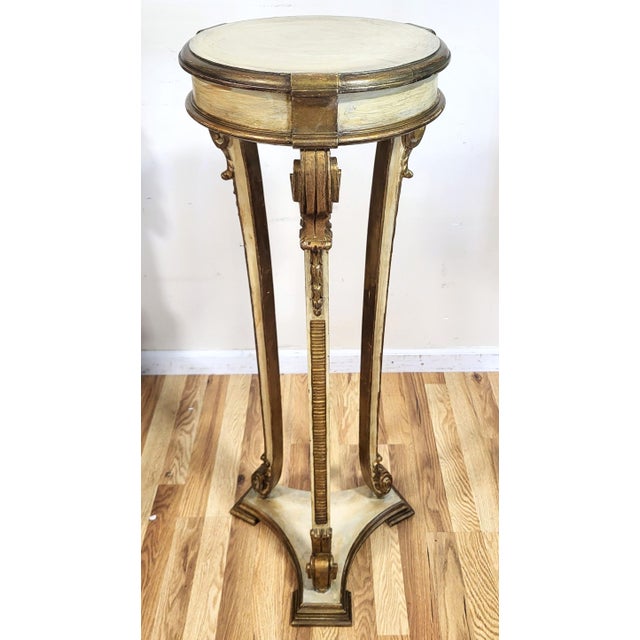 Vintage Italian 20th C Carved & Gilt Venetian Pedestal Table Fern Stand For Sale - Image 11 of 11