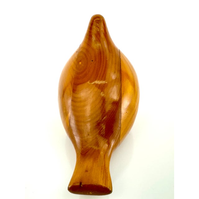 Wood Vintage Mid Century Wood Hand Carved Wood Bird For Sale - Image 7 of 12