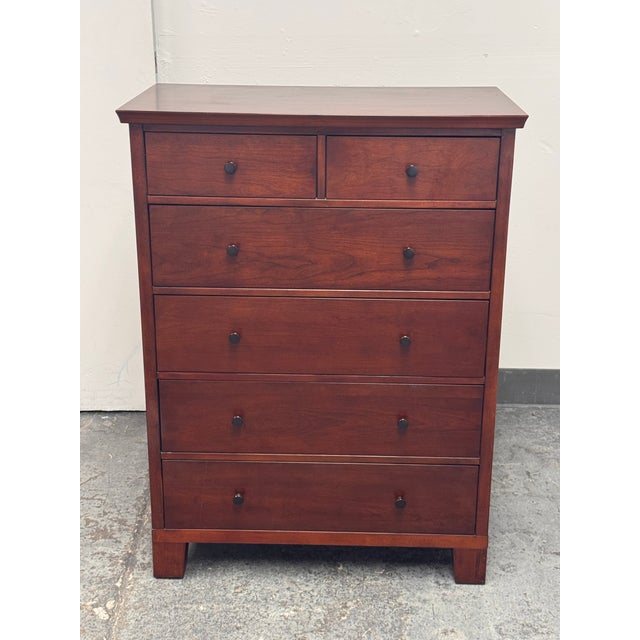Wood Pottery Barn Valencia Tall Dresser For Sale - Image 7 of 14