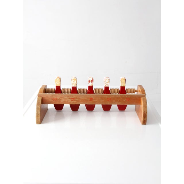 Mid-Century Wooden Tabletop Bowling Game For Sale - Image 12 of 13