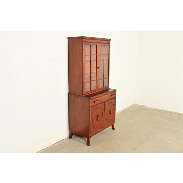 Stickley Brothers Stickley Brothers Antique Art Deco Maple Breakfront Bookcase Cabinet, Circa 1920s For Sale - Image 4 of 15