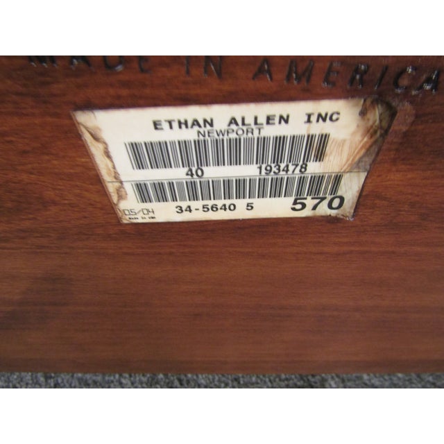 Ethan Allen Solid Mahogany Queen Size Sleigh Bed For Sale - Image 9 of 11