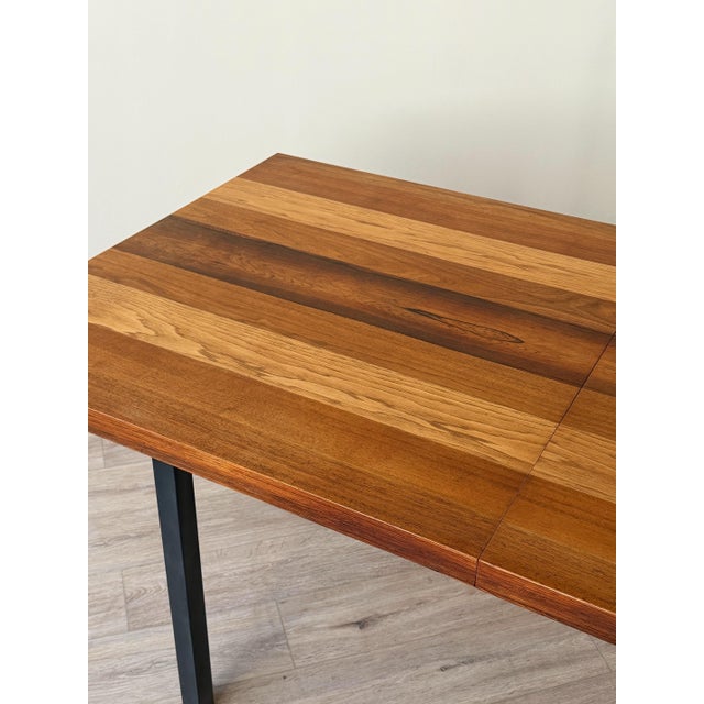 1970s Milo Baughman for Dillingham Mixed-Wood Extension Dining Table With Two Leaves For Sale - Image 5 of 12