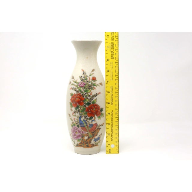 Beige Japanese Flowers and Birds Vase For Sale - Image 8 of 9