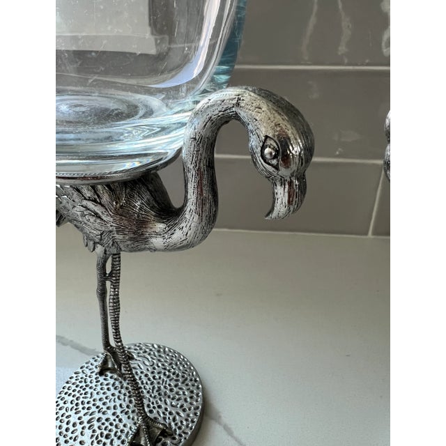 Metal Flamingo Wine Glasses - Set of 4 For Sale In Jacksonville, FL - Image 6 of 12