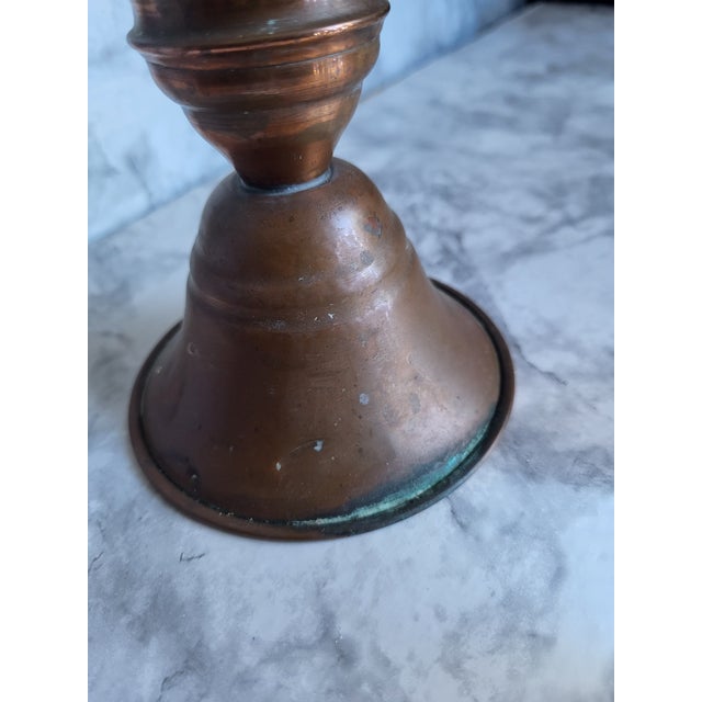 1950s Dutch Copper Pedastal Snotneus Whale Oil Lamp For Sale In San Francisco - Image 6 of 15