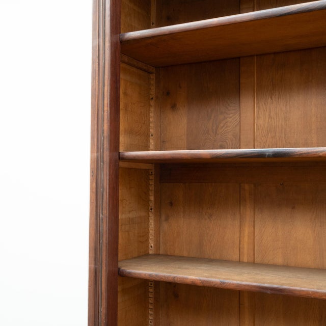Tan Large 19th Century Walnut Glass-Fronted Bookcase For Sale - Image 8 of 15